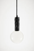 Black Kyoto Pendant Light with White Glass Sphere
