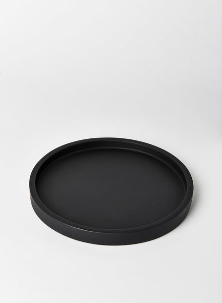 Black Round Concrete Tray