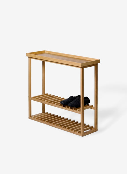 Oak Storage Console Table