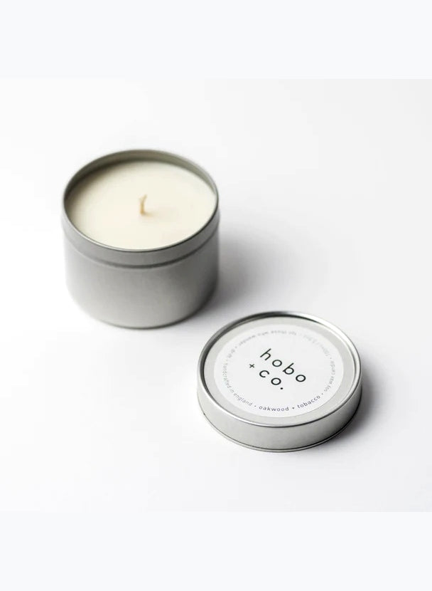 Oakwood + Tobacco Tin Soy Candle