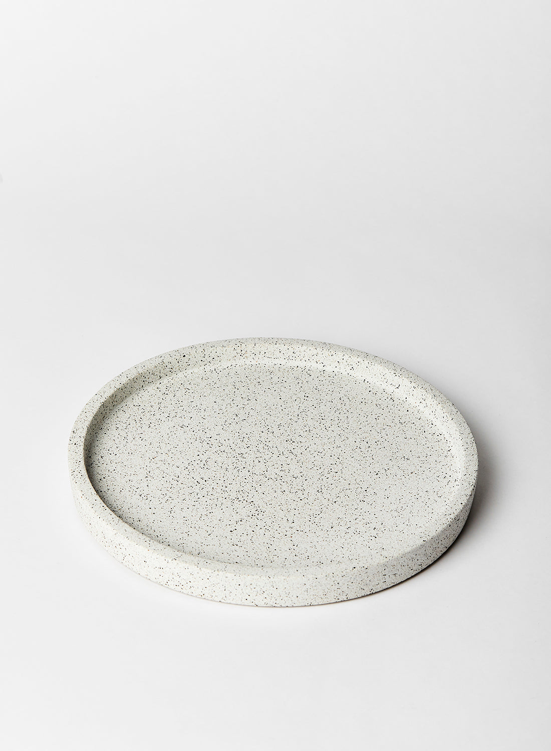 Round White Terrazzo Tray
