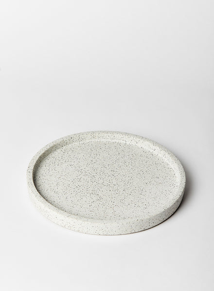 Round White Terrazzo Tray