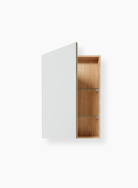 Oak Slim Bathroom Mirror Cabinet